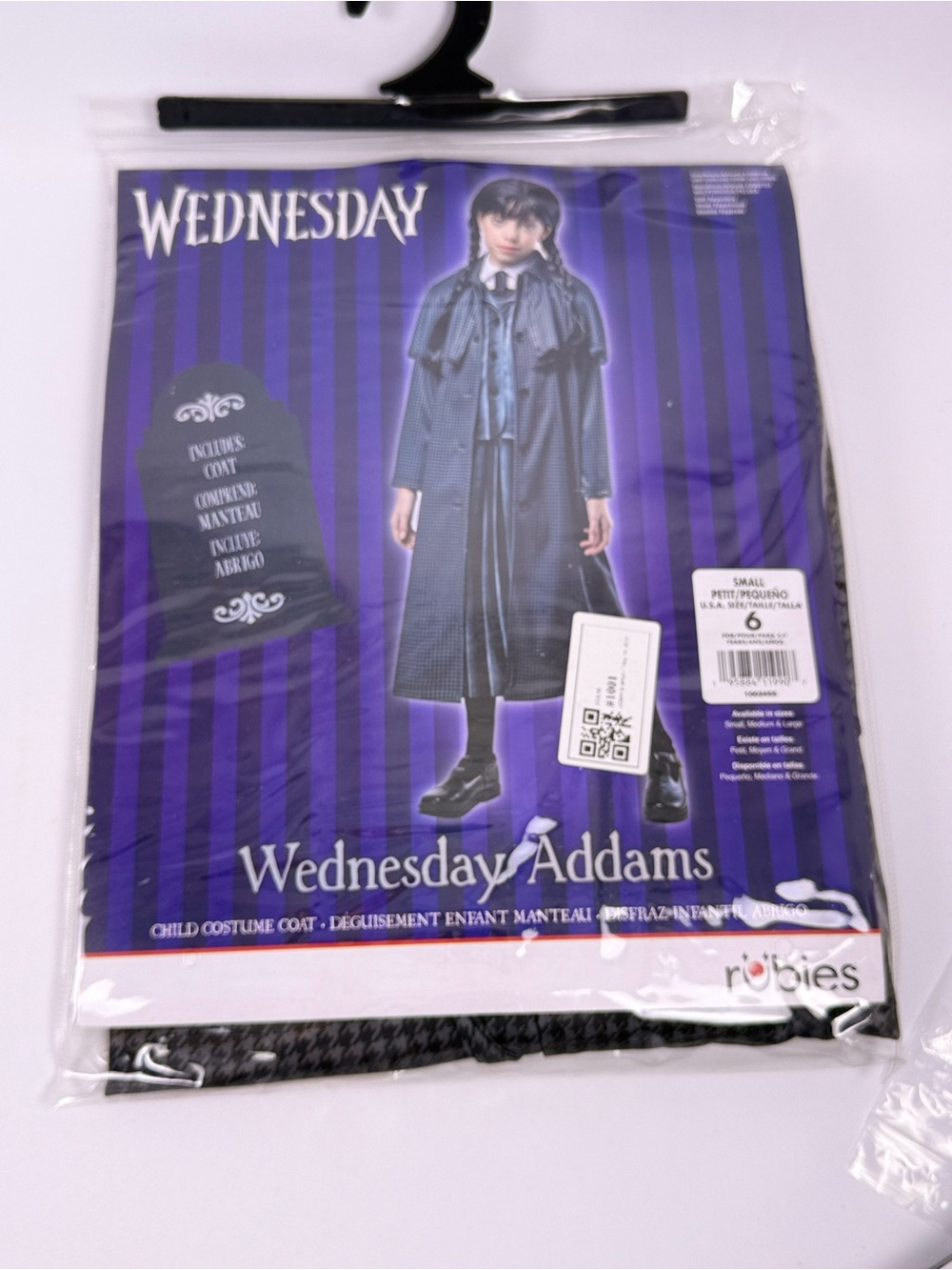 Rubie’s Wednesday Addams Child Costume Coat Size 6 Small NWT Halloween 1002455